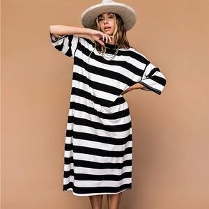 Black and White Striped Dress